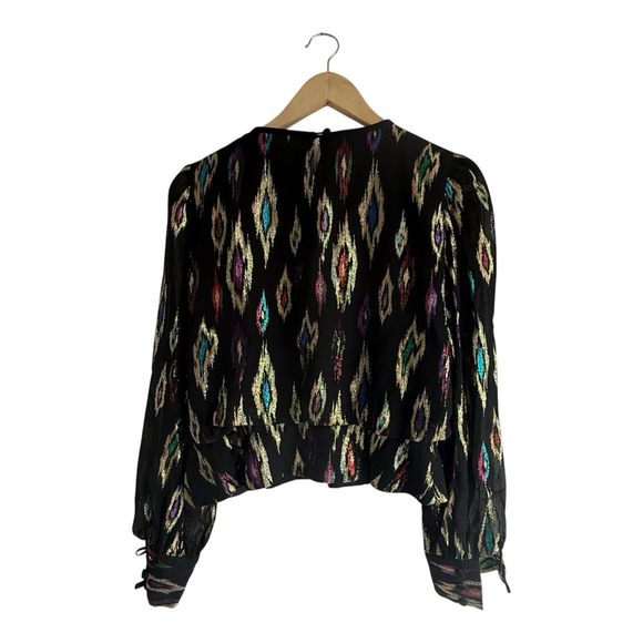 Vintage Glitter Blouse | Sparkly Party Top | Size Small Petite - Picture 3 of 11